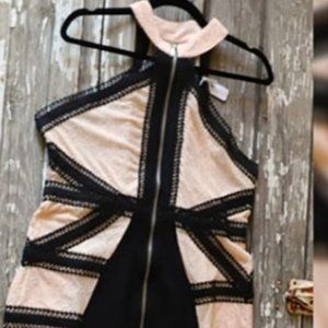 high Collared Midi Dress